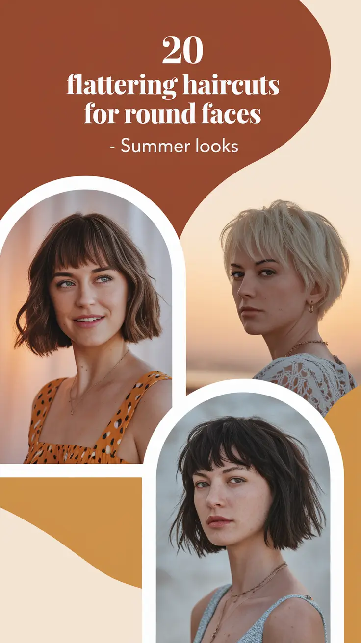 Flattering Haircuts for Round Faces – Summer Looks 2025 That Truly Slim and Shine