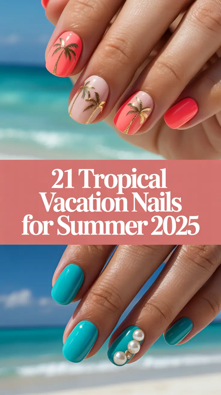 Tropical Vacation Nails for Summer 2025: Colorful, Simple & Beach-Ready Designs