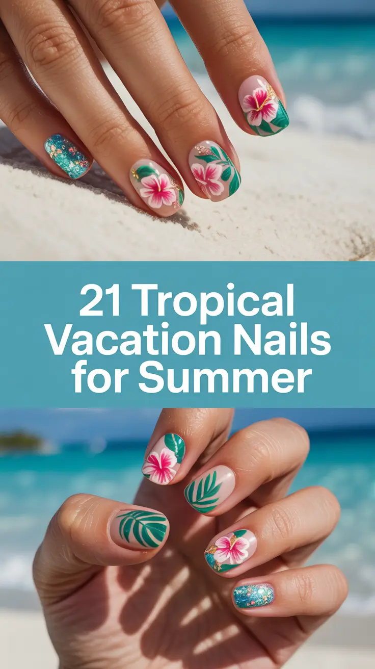Tropical Vacation Nails for Summer 2025: Colorful, Simple & Beach-Ready Designs