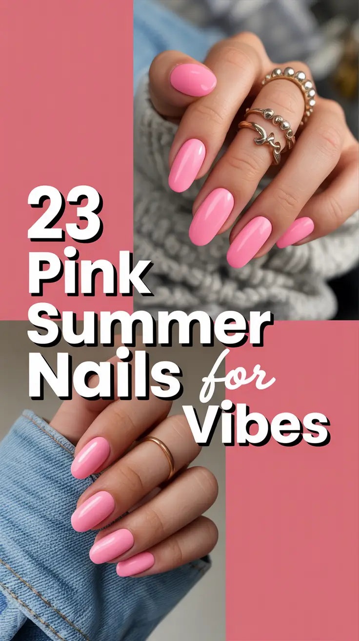Pink Summer Nails for 2025 Vibes: Pretty Designs in Almond, Coffin & Square Shapes