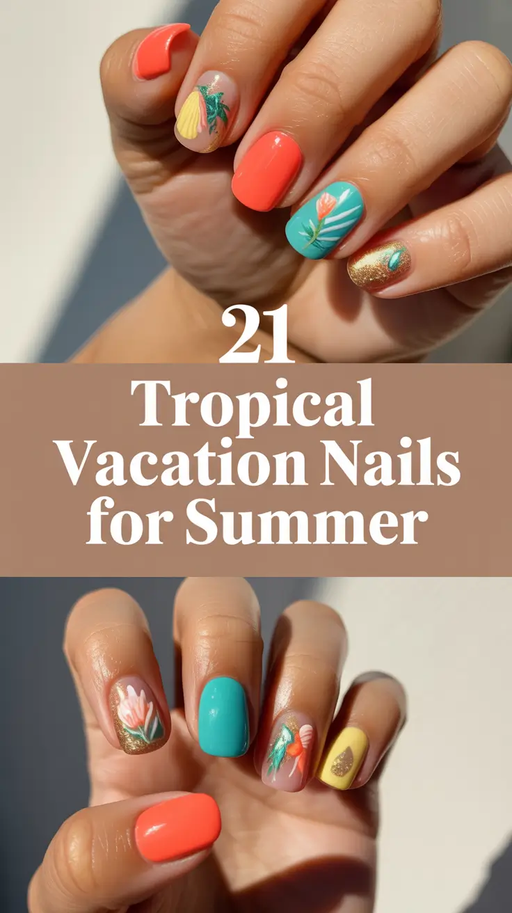 Tropical Vacation Nails for Summer 2025: Colorful, Simple & Beach-Ready Designs