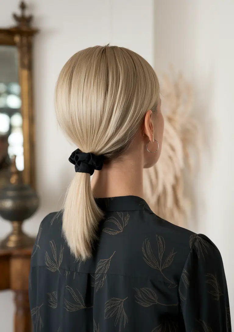 Relaxed Trends Vacation Hairstyles for Summer 2025 Low Ponytail with Scrunchie Wrap