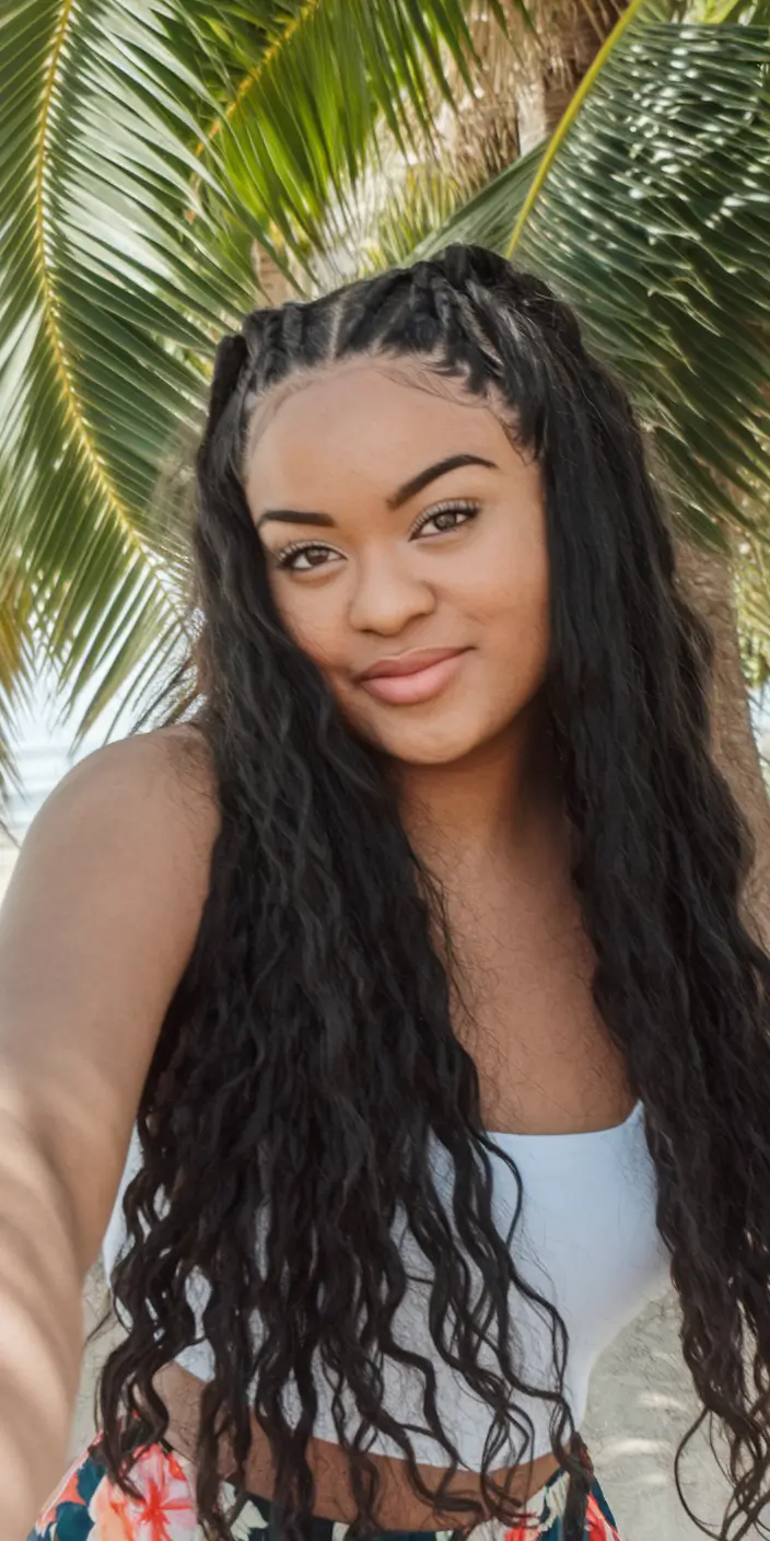 Relaxed Trends Vacation Hairstyles for Summer 2025 Loose Waves with Braided Crown Detail