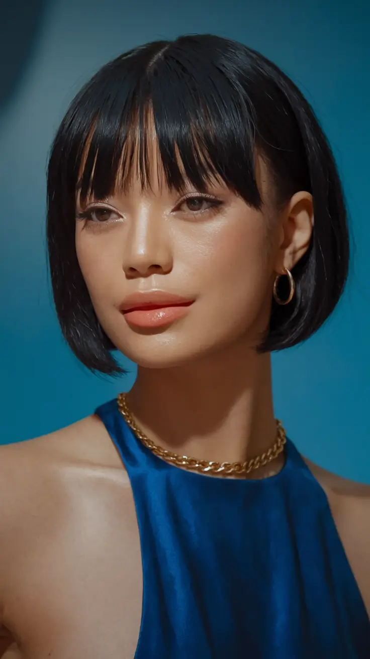 Short & Chic Summer Haircuts - Must-Try 2025 Looks French-Inspired Bob with Soft Bangs