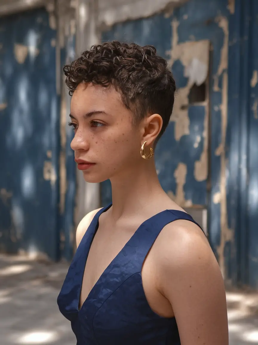 Short & Chic Summer Haircuts - Must-Try 2025 Looks Curly Tapered Crop with Fade