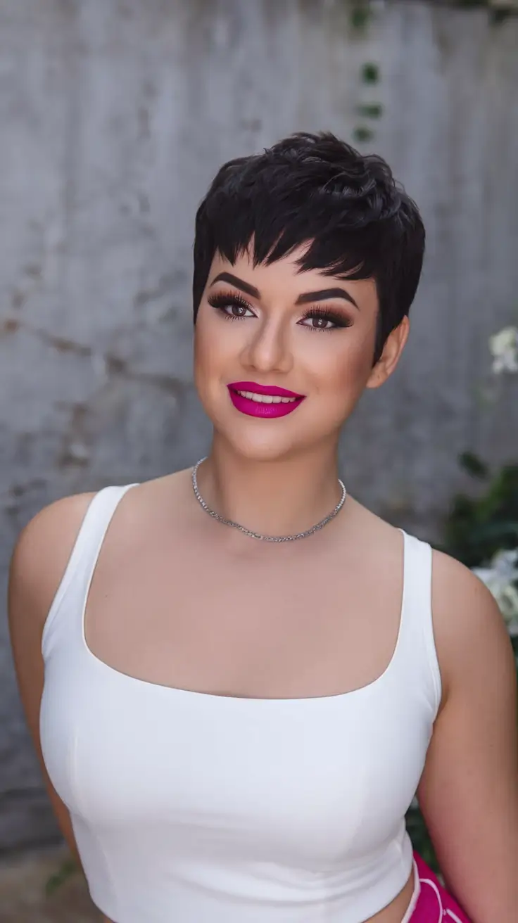 Short & Chic Summer Haircuts - Must-Try 2025 Looks Sculpted Crop with Baby Bangs