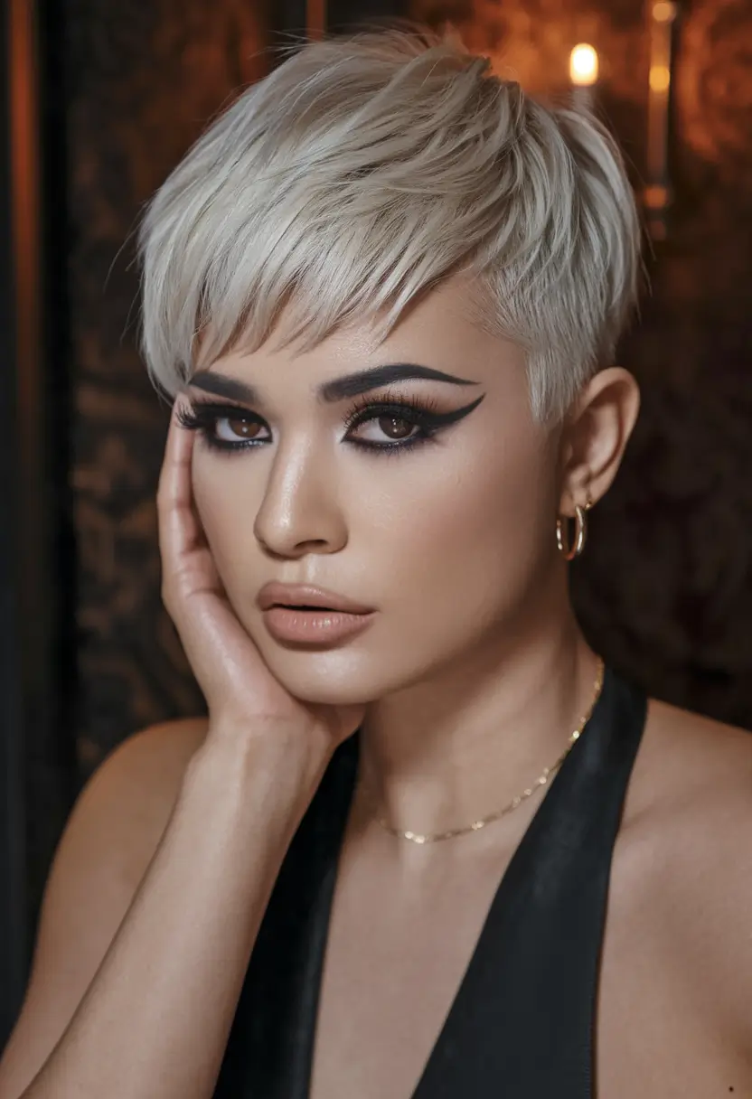 Short & Chic Summer Haircuts - Must-Try 2025 Looks Platinum Asymmetrical Pixie