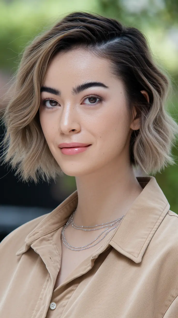 Short & Chic Summer Haircuts - Must-Try 2025 Looks Soft Balayage Crop with Wave