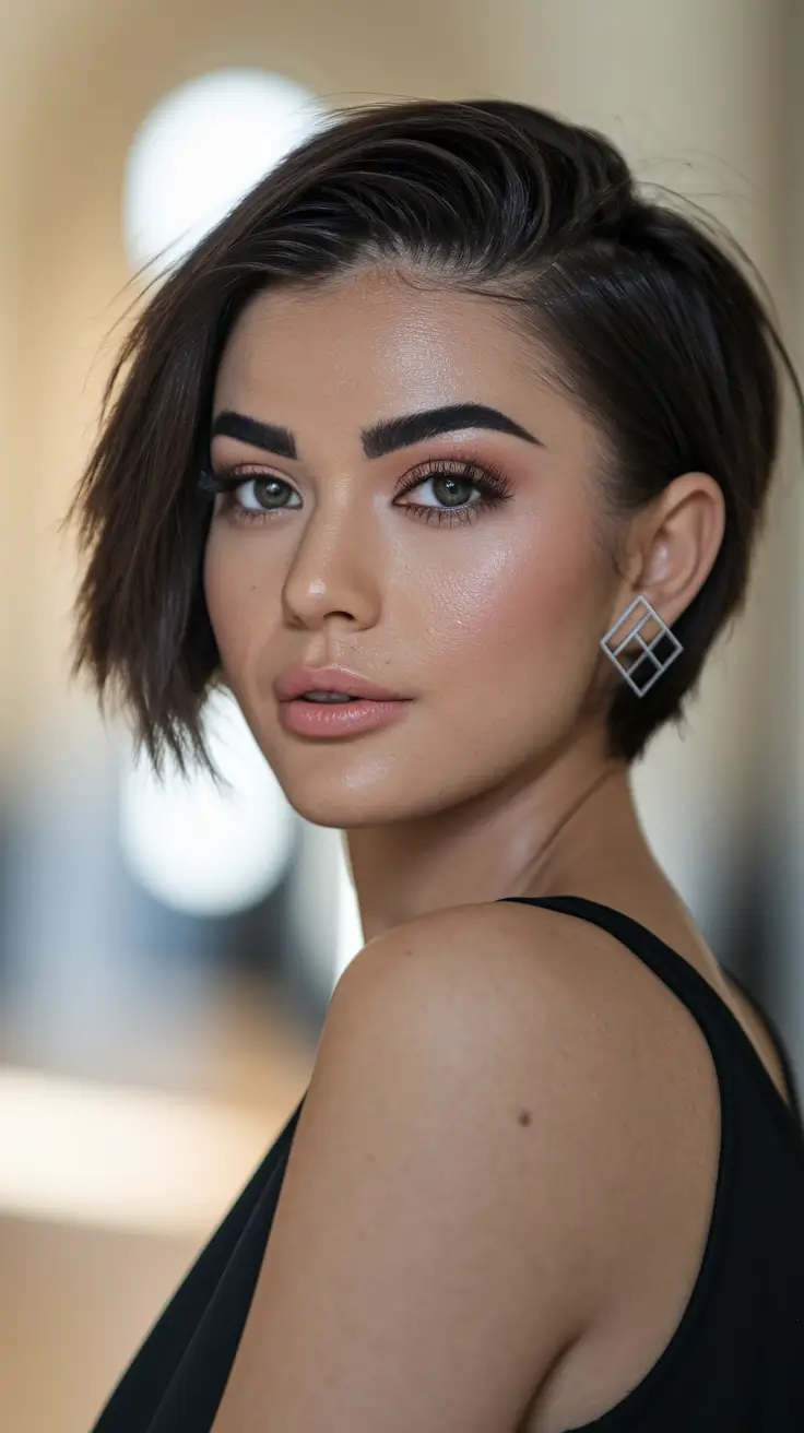Short Hair, Big Style: Top Summer Looks 2025 Choppy Texture with a Side Sweep
