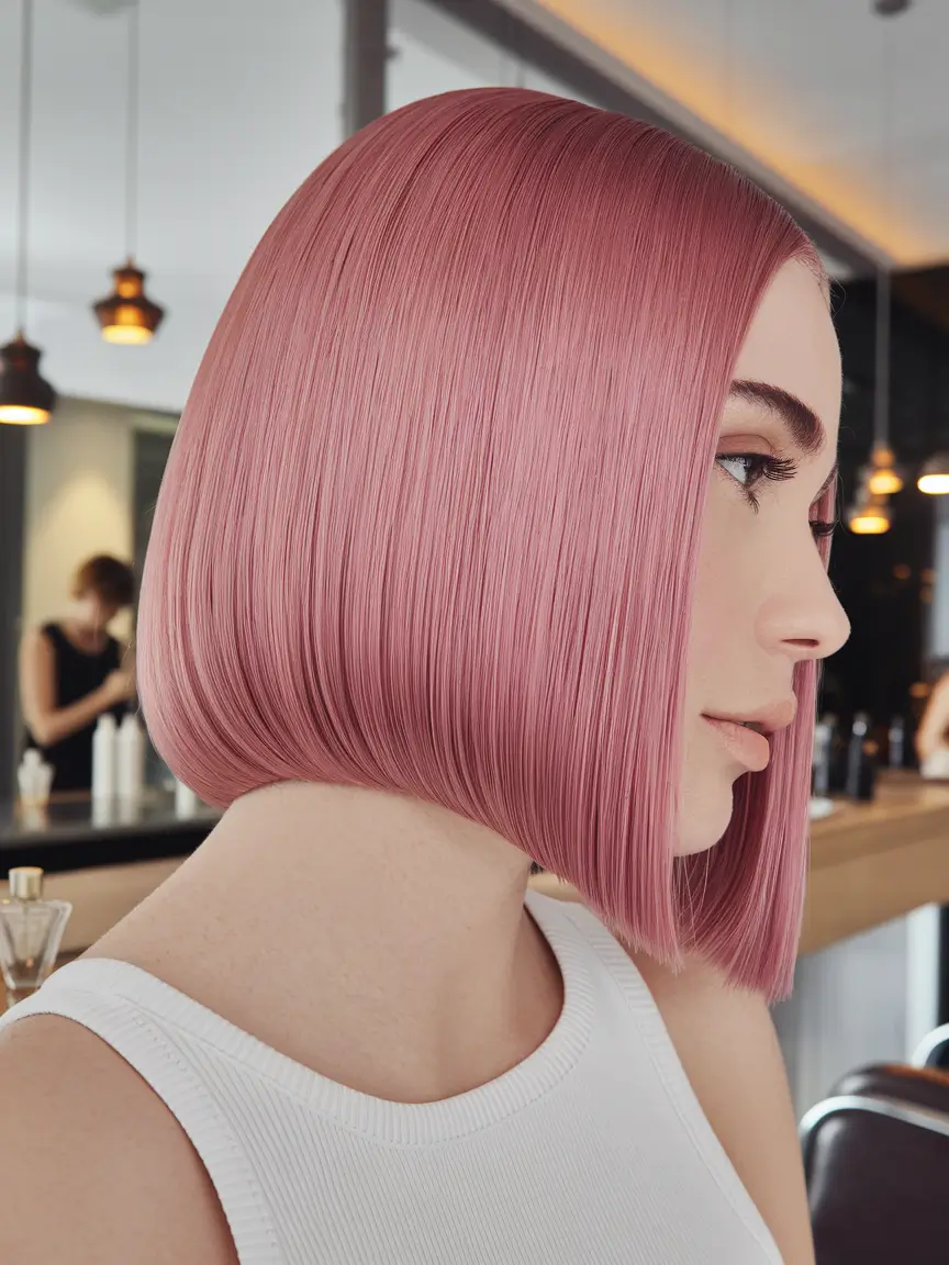 Short Hair, Big Style: Top Summer Looks 2025 Soft Blunt Cut in Cotton-Candy Pink