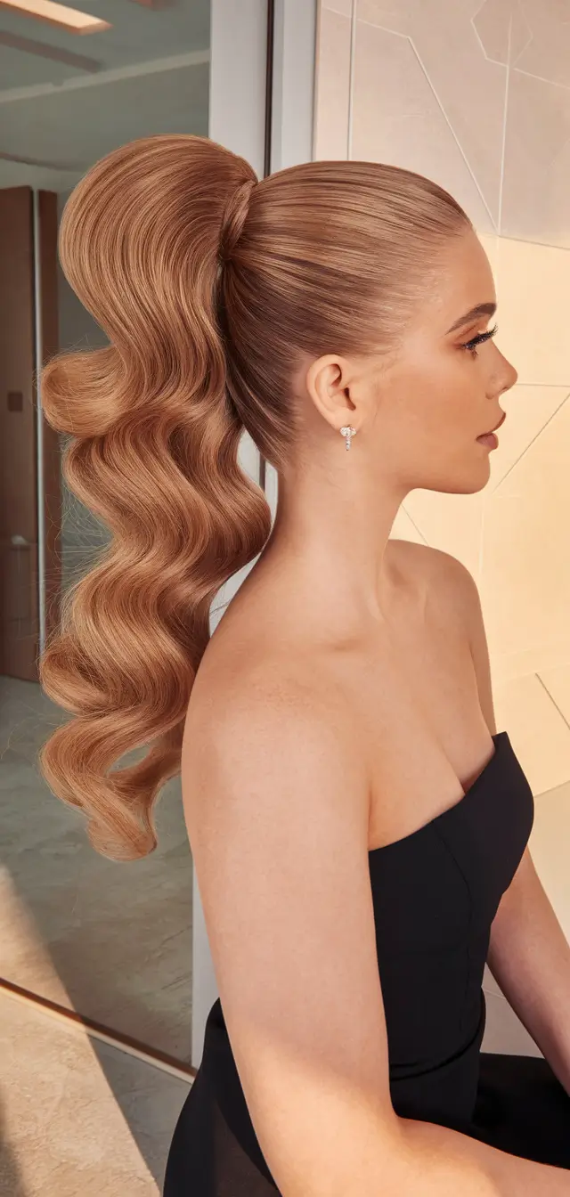 Simple Updos Hairstyles Perfect for Summer 2025! Retro Glam Ponytail with Sculpted Curls