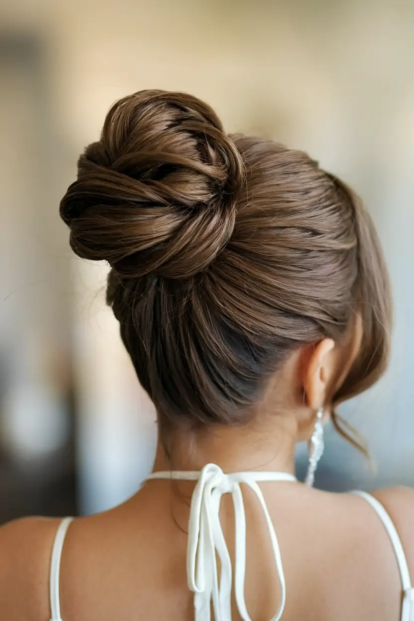 Simple Updos Hairstyles Perfect for Summer 2025! Elegant Top Knot with Soft Twists