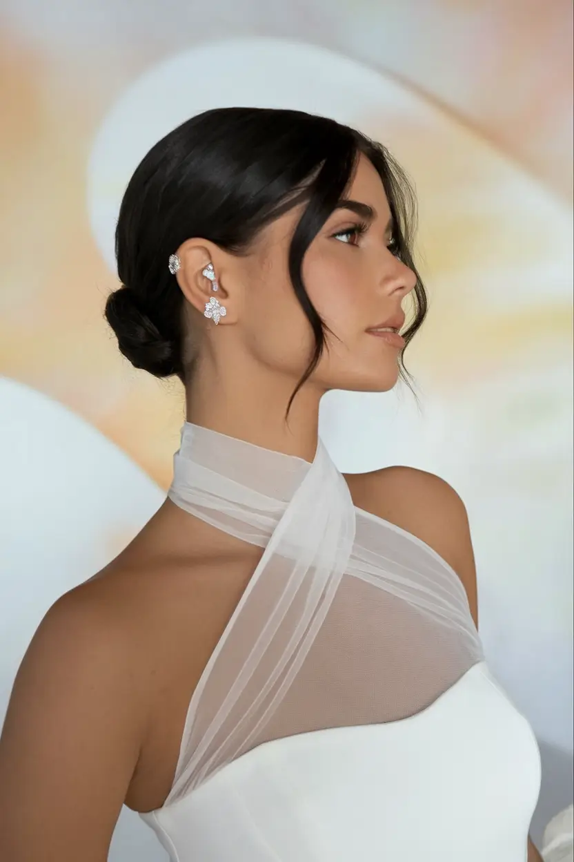 Simple Updos Hairstyles Perfect for Summer 2025! Soft Bridal-Inspired Bun with Romantic Tendrils