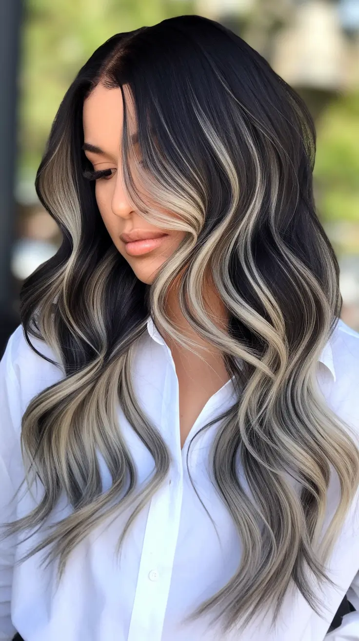 summer highlights ideas Silver Smoke Highlights with Luxe Face Frame