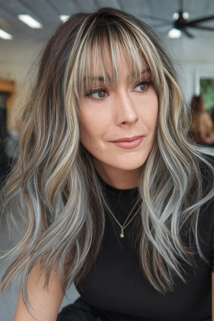 summer highlights ideas Silver Ash Fringe with Tousled Movement