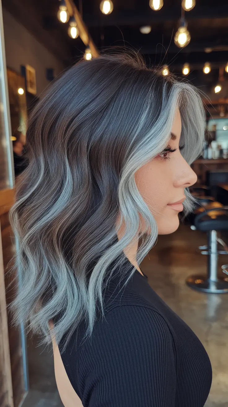 summer highlights ideas Smoky Ash Waves with Platinum Face Frame