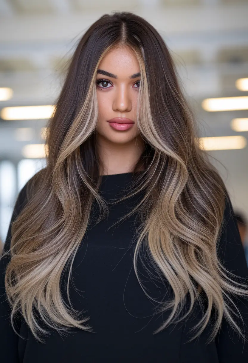 summer highlights ideas Milk Tea Blonde Balayage with Root Shadow