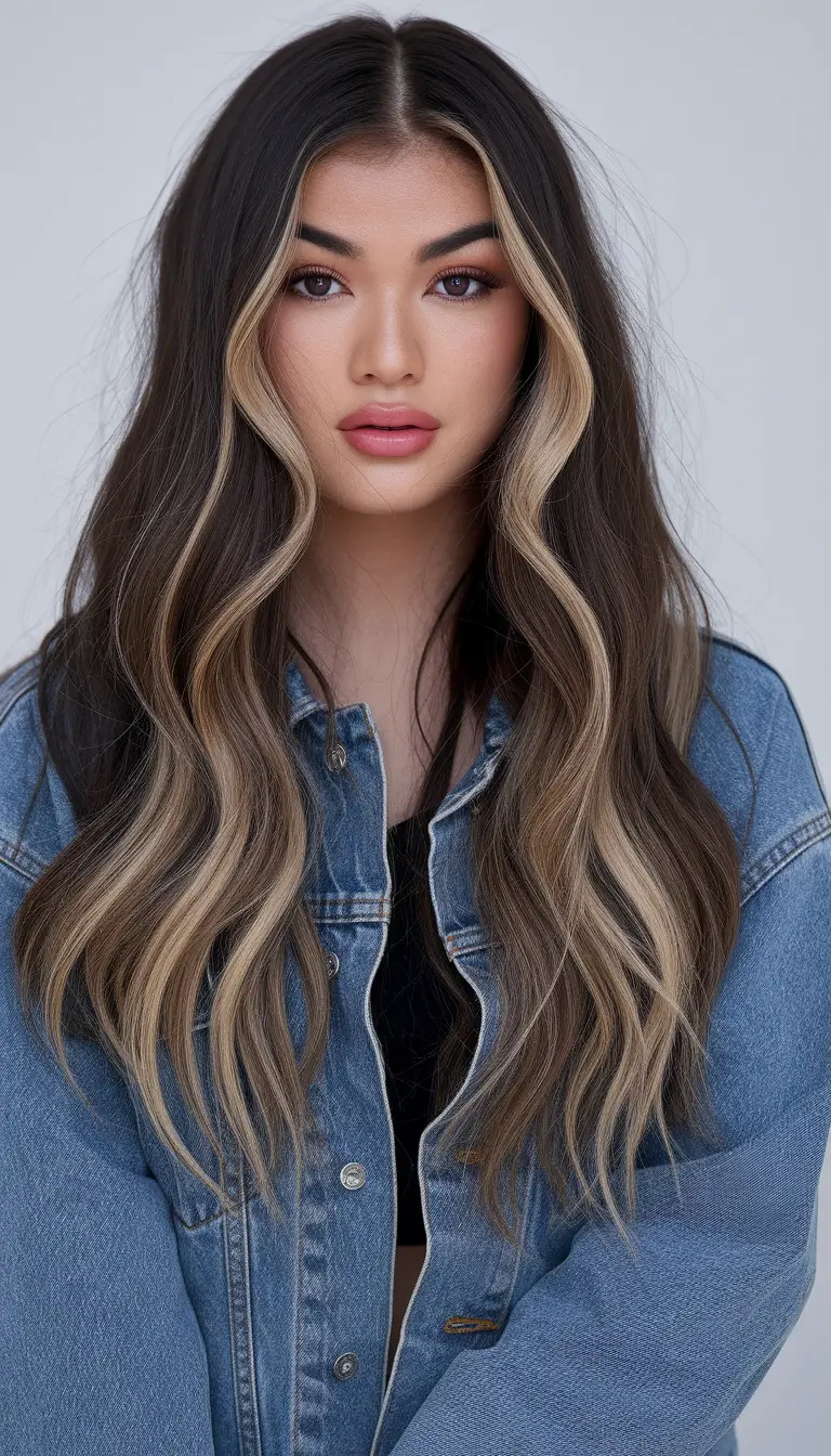 summer highlights ideas Golden Blonde Ribbons with Soft Center Waves