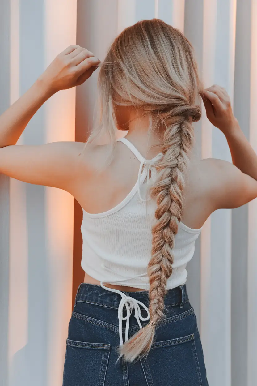 Stay Stylish: Swimming Hairstyles for Summer 2025 Relaxed Side Fishtail for Easygoing Pool Days