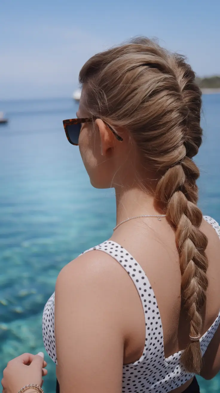 Stay Stylish: Swimming Hairstyles for Summer 2025 French Braid with a Breezy Twist