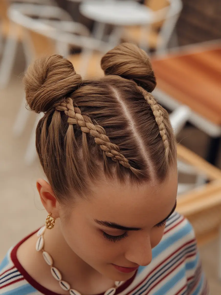 Stay Stylish: Swimming Hairstyles for Summer 2025 Boxer Braids Meet Double Buns