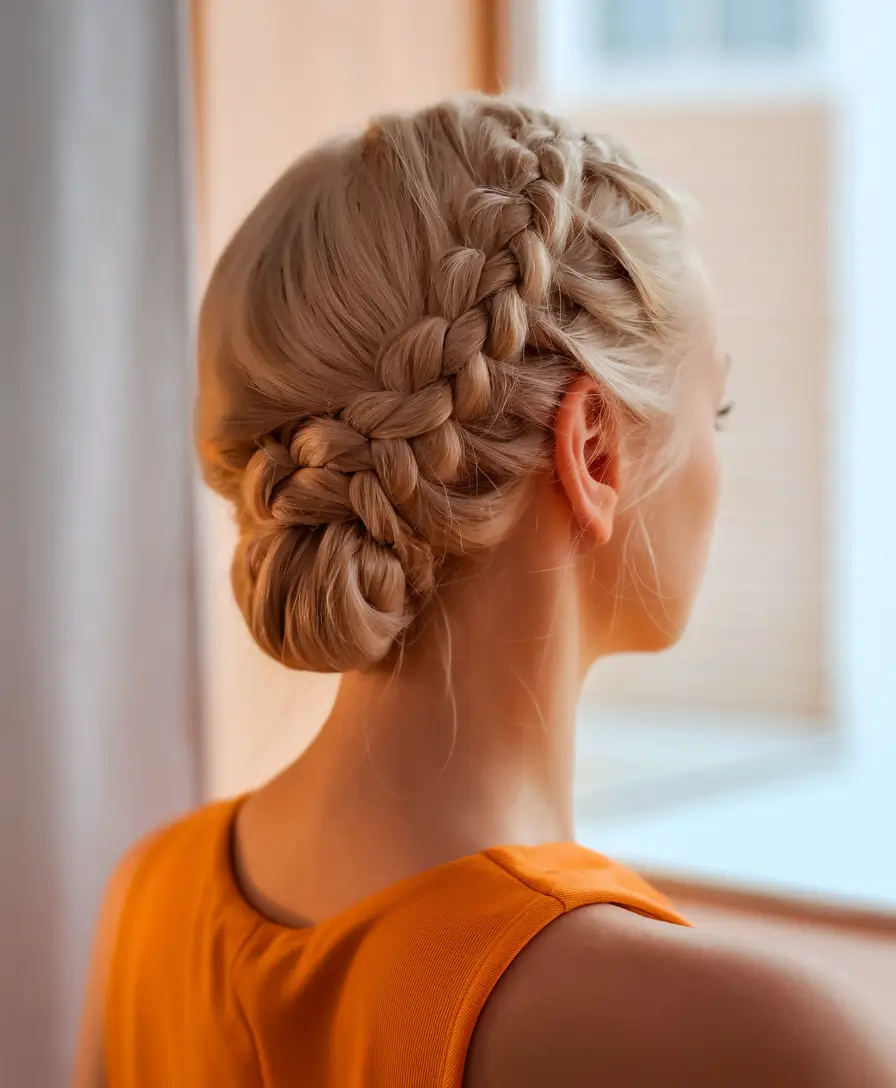 Stay Stylish: Swimming Hairstyles for Summer 2025 Elegant Dutch Braided Bun