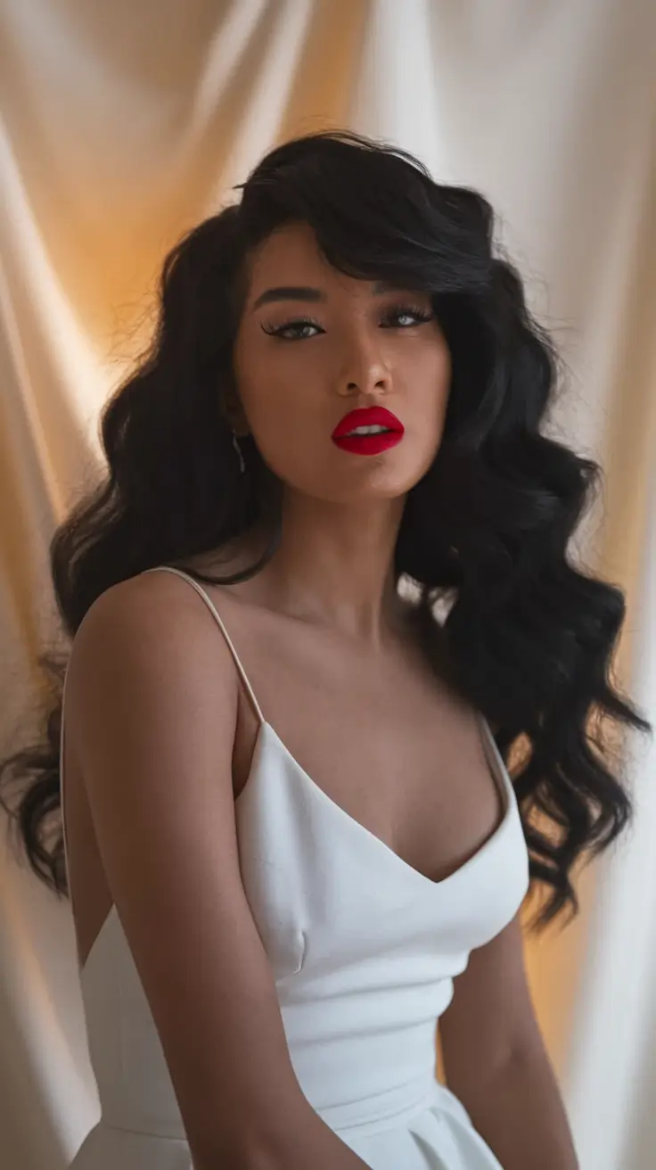 Stylish & Easy Wig Ideas to Try Summer 2025! Retro Bombshell Curls with Deep Side Bangs