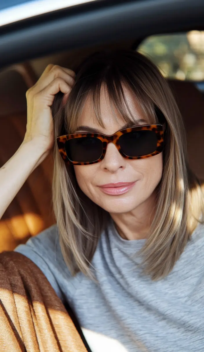 Stylish Summer Hairstyles for Medium Hair 2025 Airy Layers with Soft Curtain Bangs