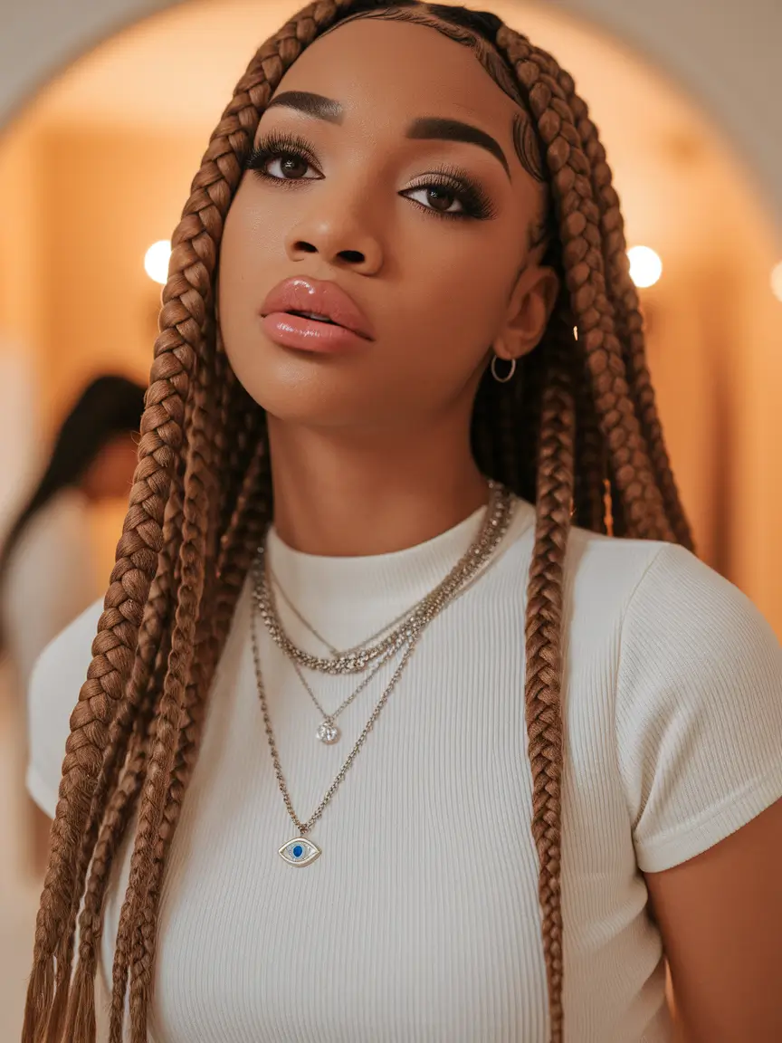 Summer 2025 Braids for Black Women Golden Cocoa Box Braids