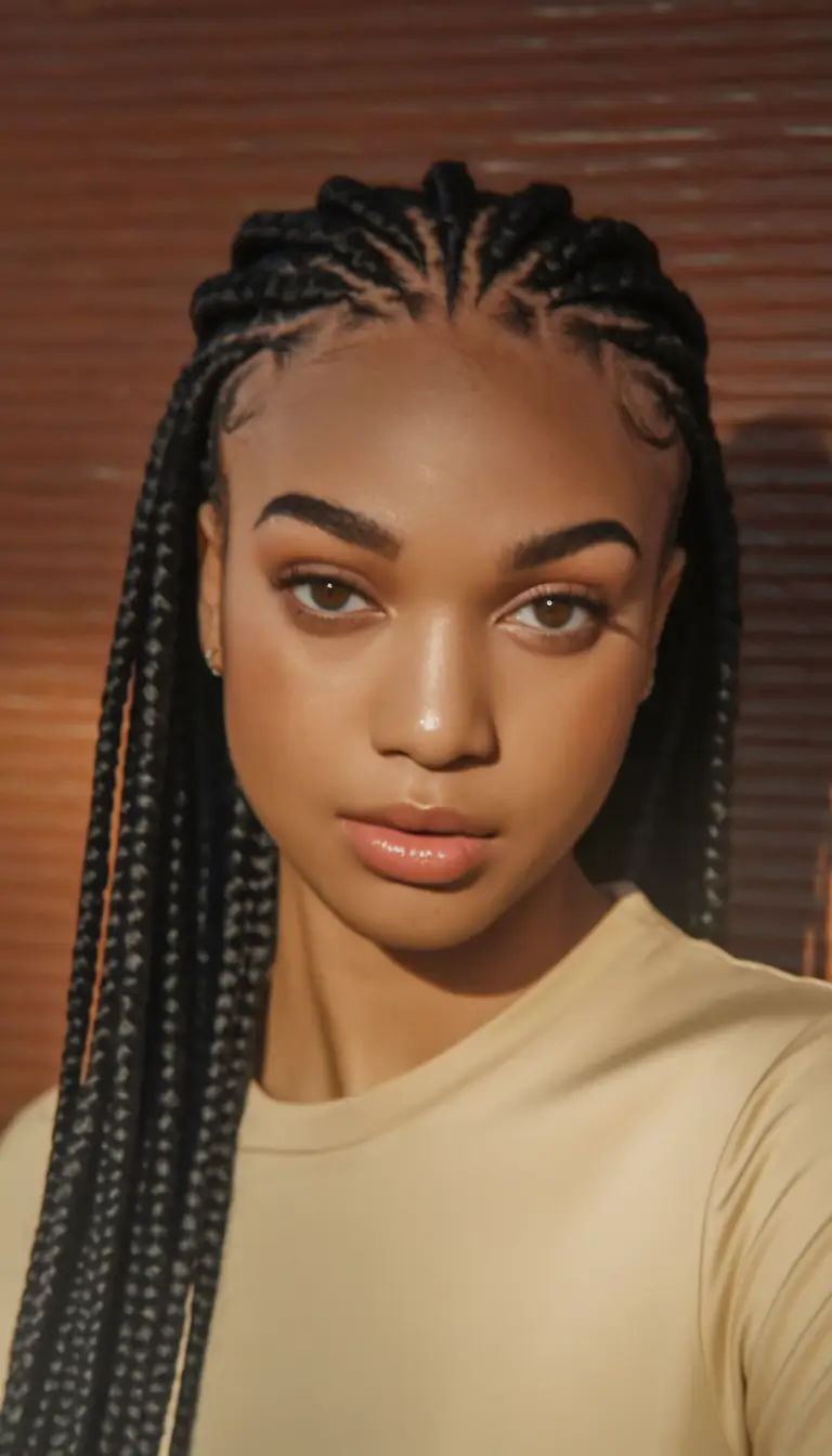 Summer 2025 Braids for Black Women Minimalist Stitch Braids with Subtle Color
