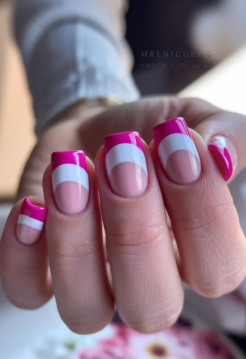 summer french nails ideas 2025 Magenta Meets Mod