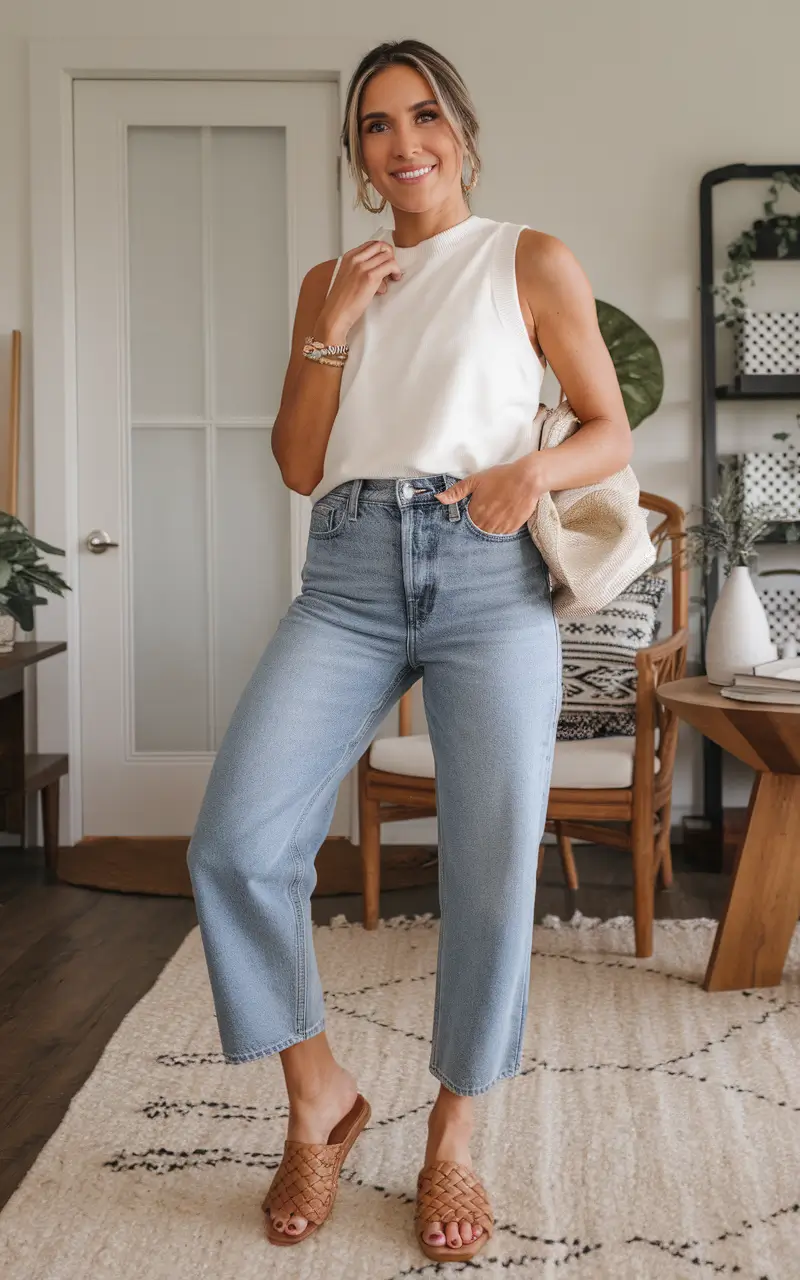 summer mom outfits ideas 2025 Cool Neutrals for Busy Mornings