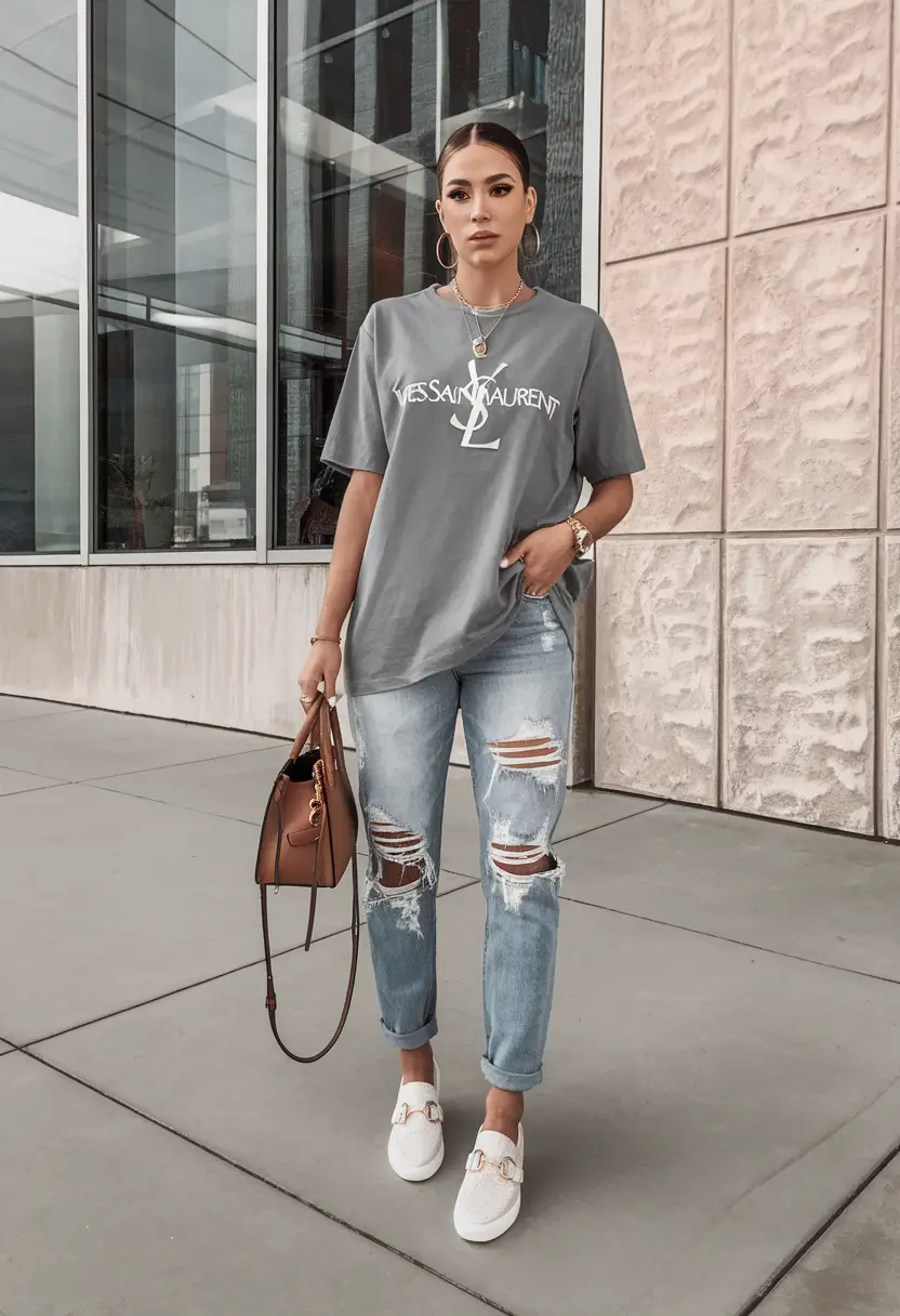 summer mom outfits ideas 2025 Ripped but Refined
