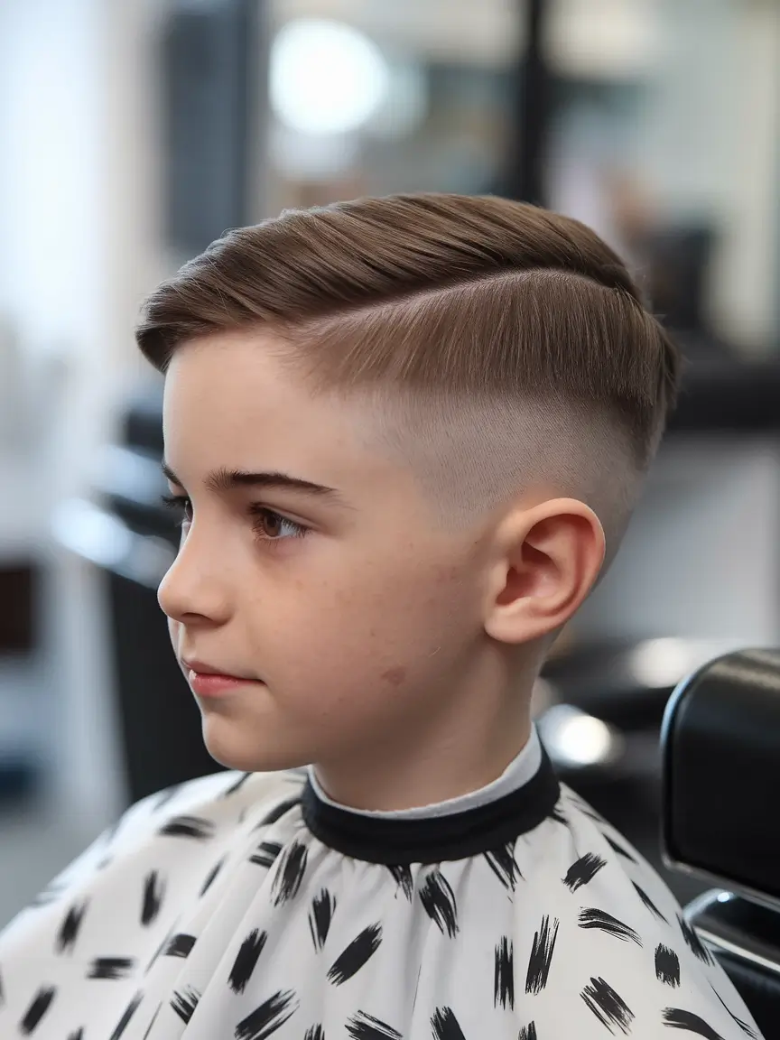 Trendy Boys Haircuts for Summer 2025 – Fresh Styles Side-Slick Fade with Precision Part