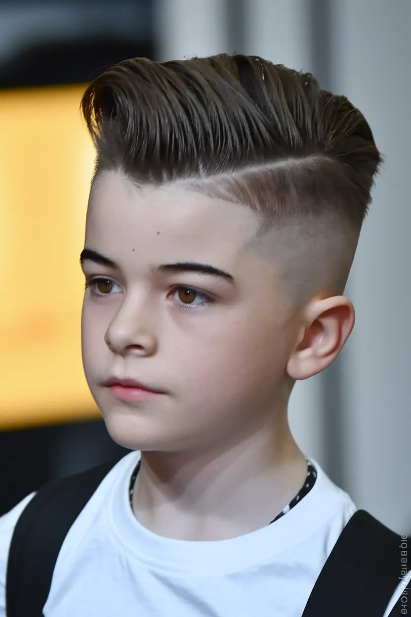 Trendy Boys Haircuts for Summer 2025 – Fresh Styles Retro Pompadour with Fade and Part