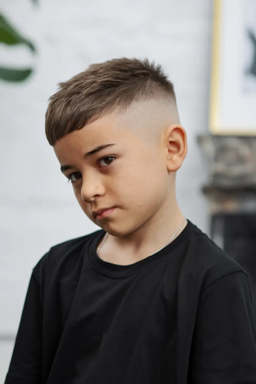 Trendy Boys Haircuts for Summer 2025 – Fresh Styles Short Crop Fade with Blunt Fringe