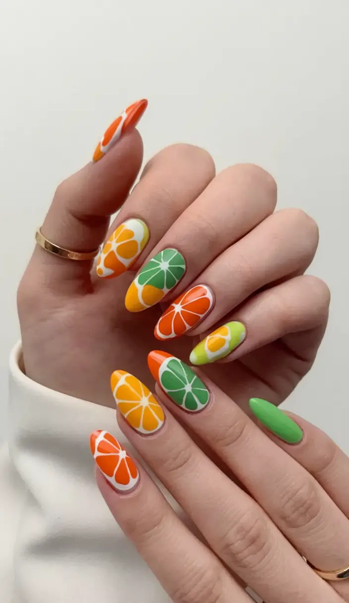 Tropical Vacation Nails for Summer 2025 Citrus Explosion for Juicy Summer Energy