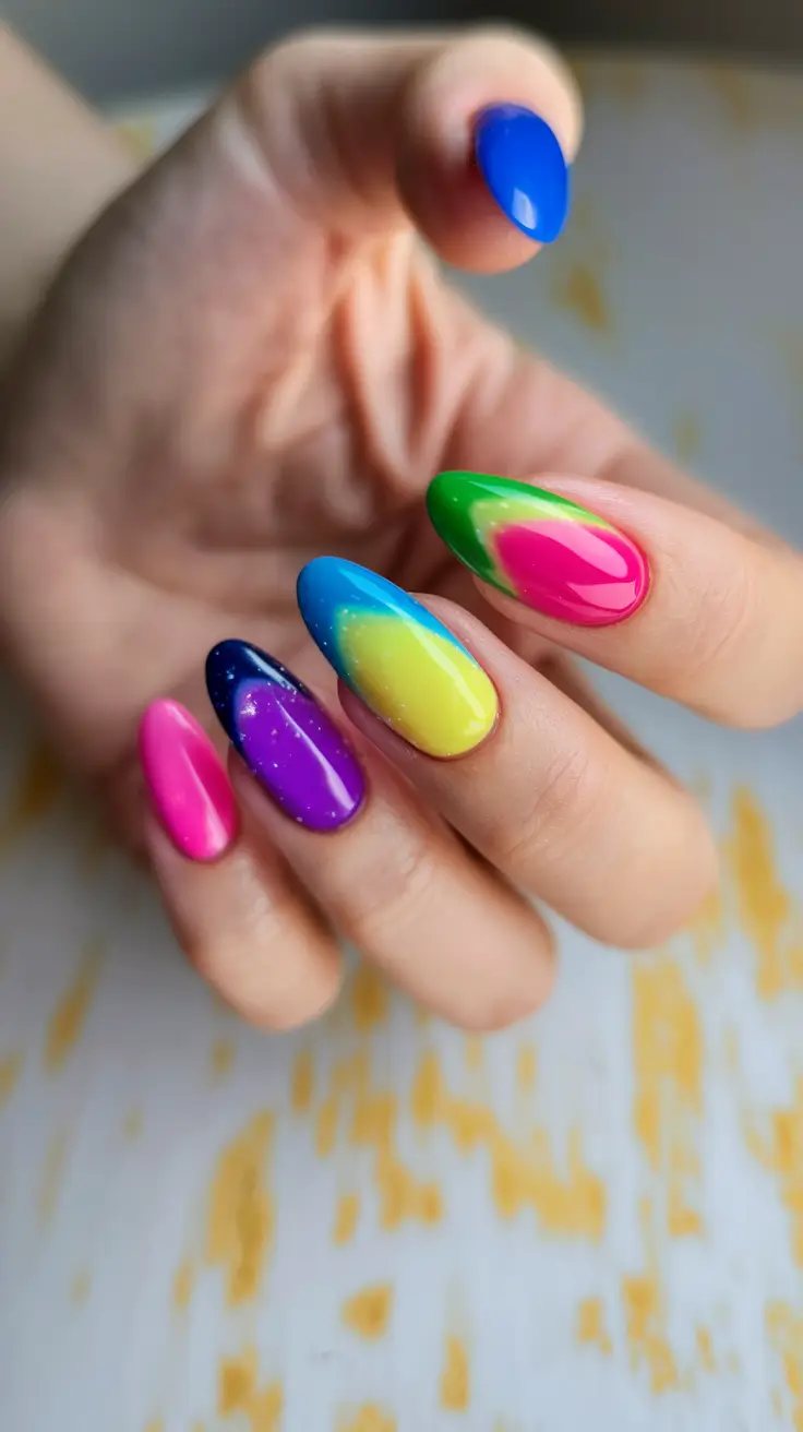 Tropical Vacation Nails for Summer 2025 Color Rush Cat Eye