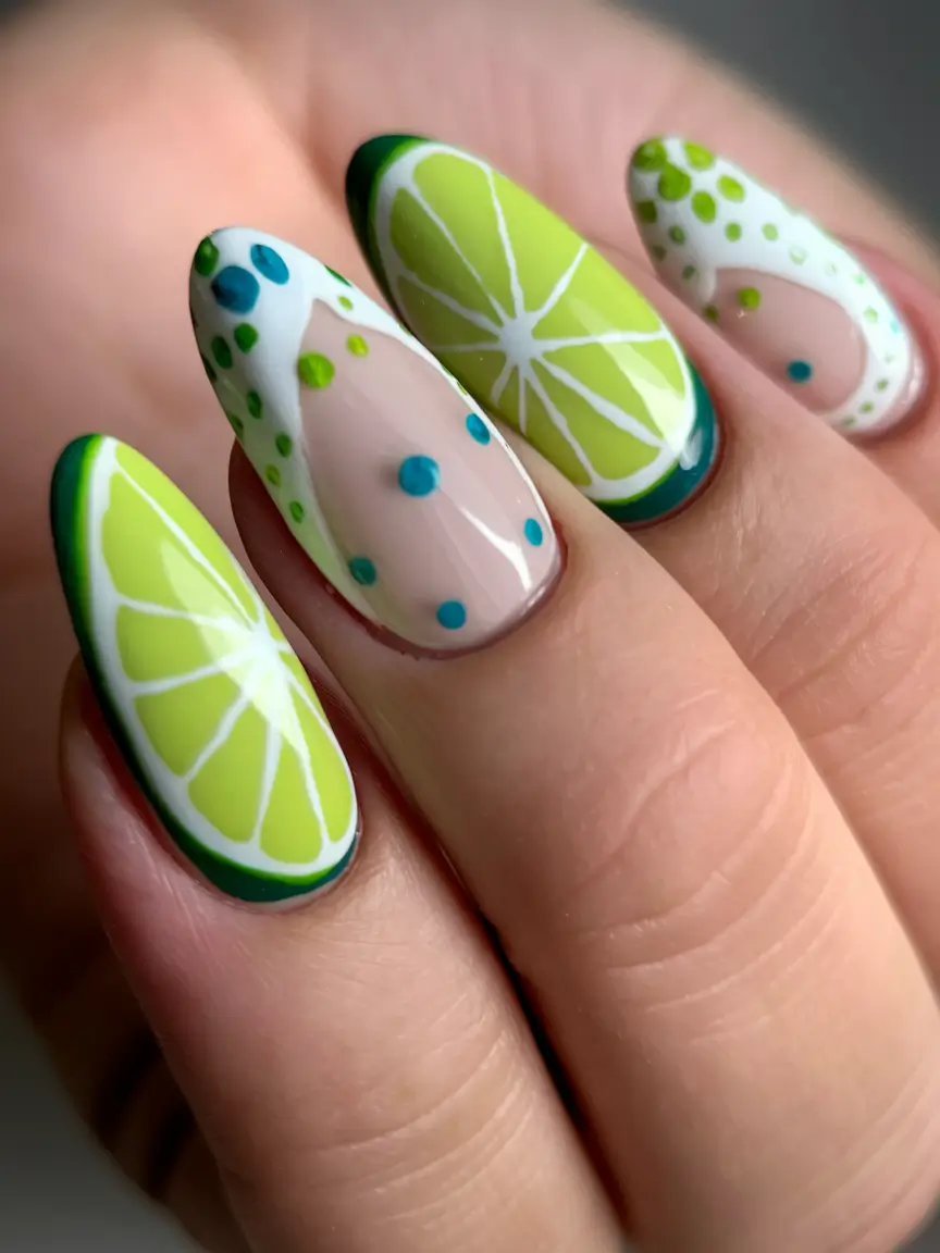 Tropical Vacation Nails for Summer 2025 Juicy Lime Art for Full-On Fruit Vibes