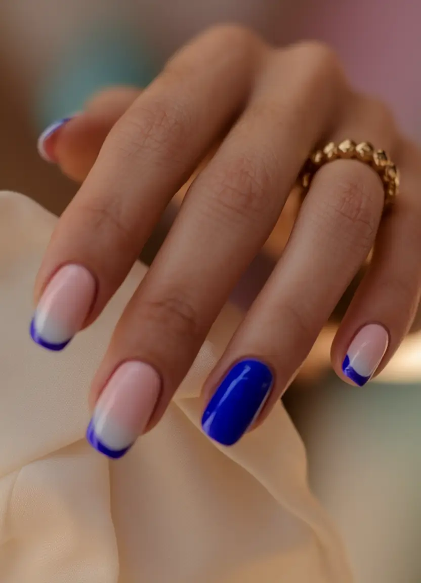 vacation nails ideas 2025 French Tips, But Make It Electric