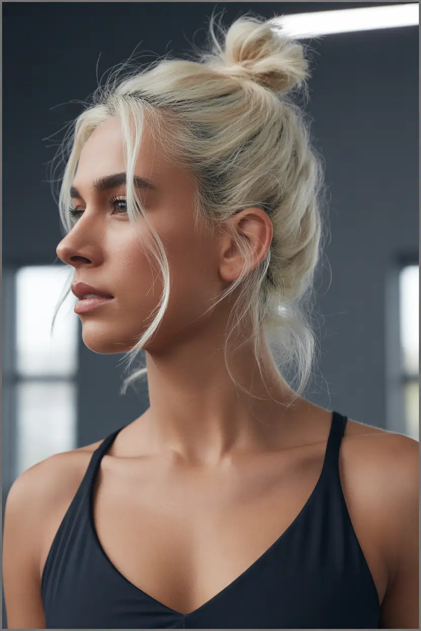 Women Hairstyles for Volleyball - Summer 2025! Loose Top Knot with Tendrils
