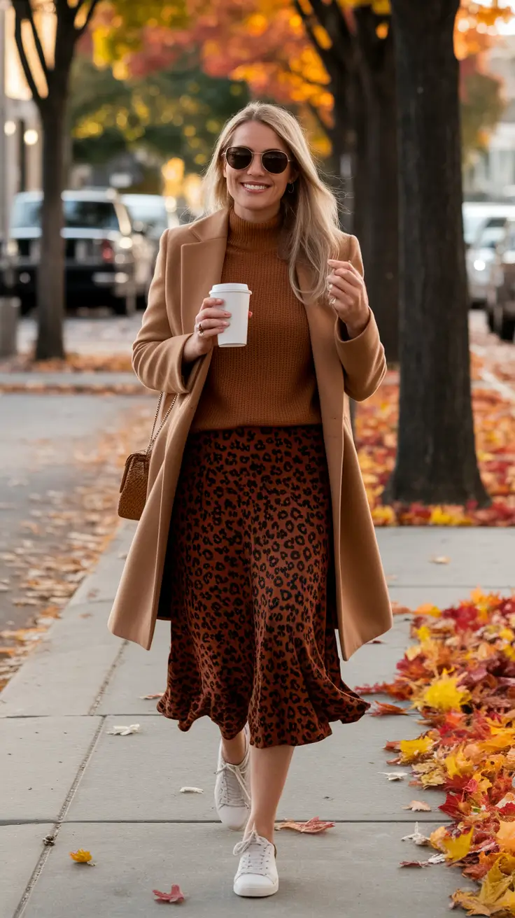 autumn outfits 2025 trends Effortless Autumn Energy in Neutrals and Prints