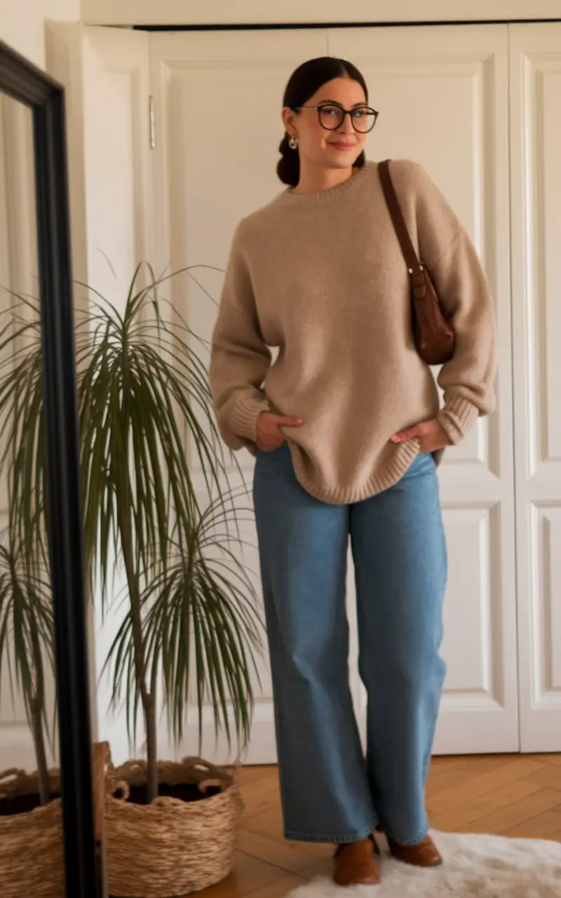 autumn outfits curvy Oversized Comfort with Parisian Flair