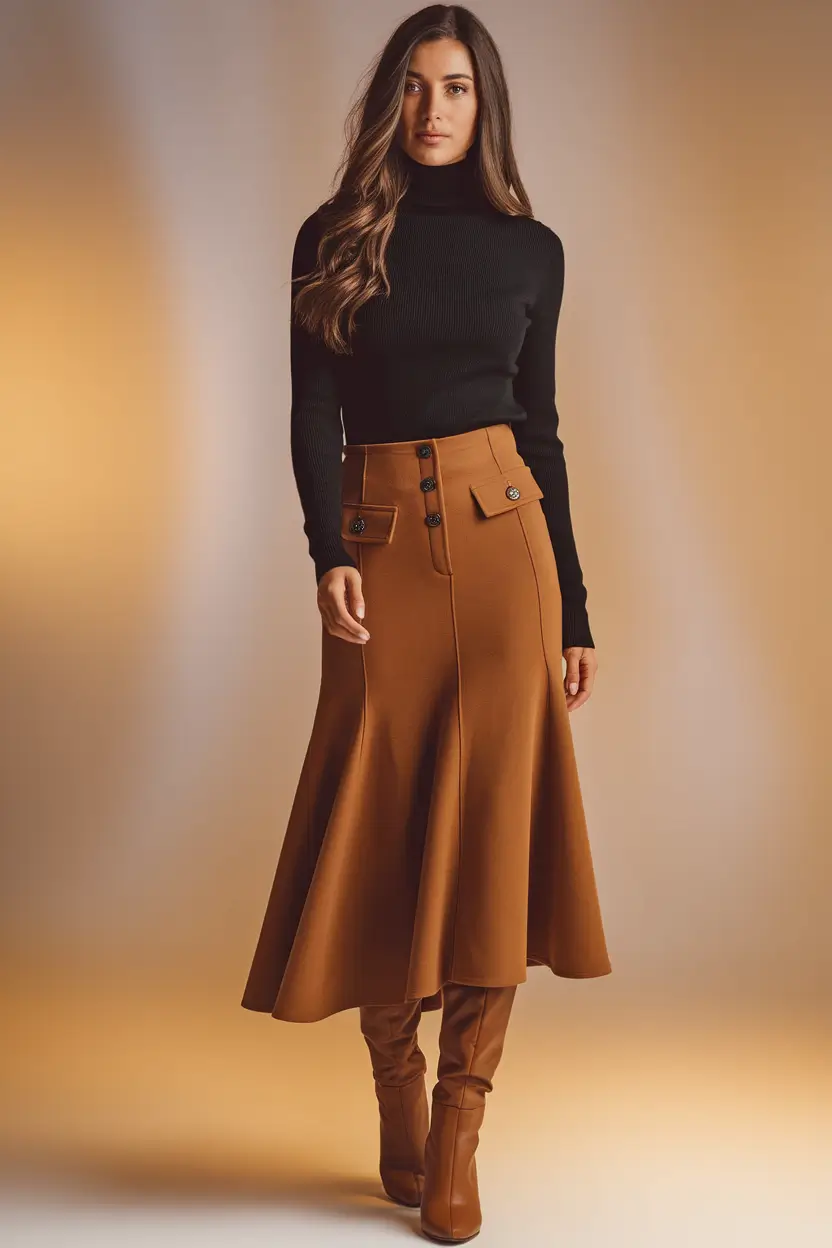 autumn outfits aesthetic classy Refined Texture in Rich Caramel and Black