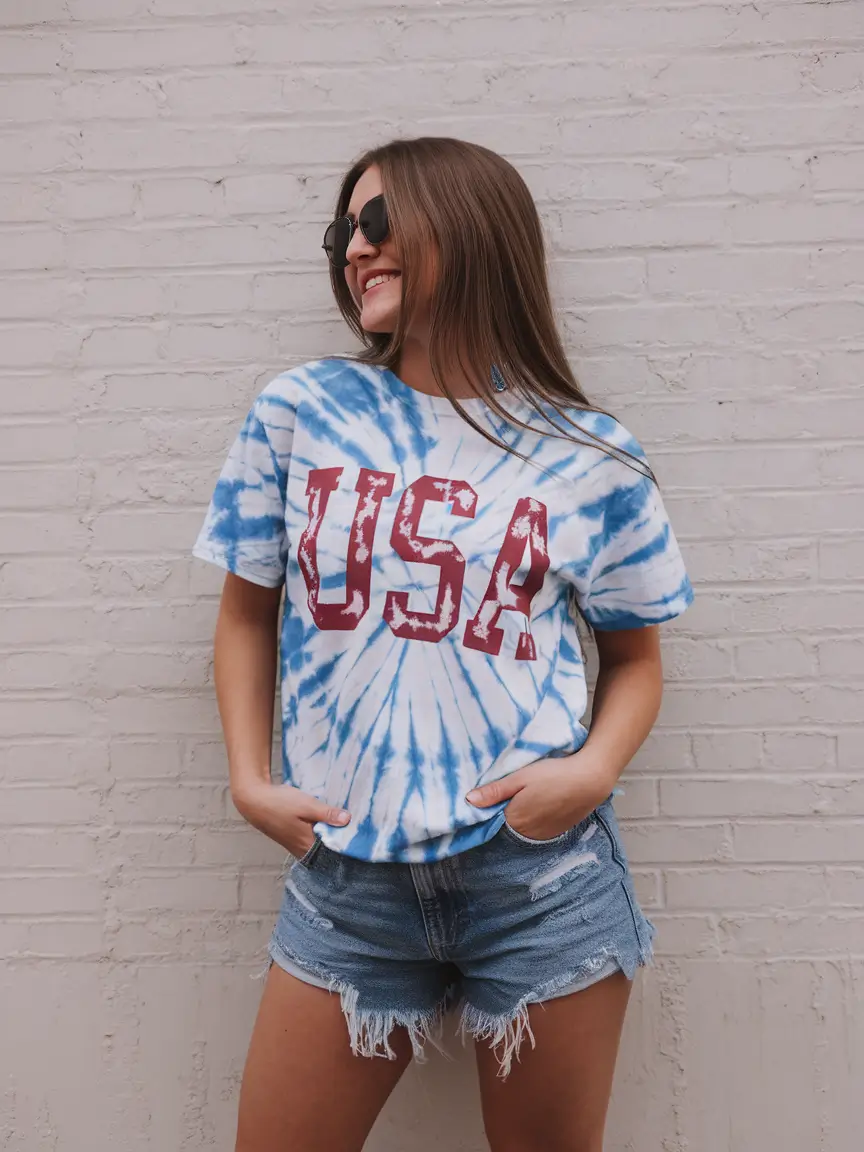 4th of July 2025 Outfits That Sparkle - Tie-Dye Tee With Laid-Back Confidence