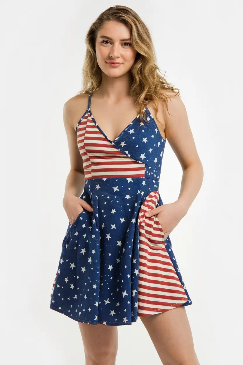 4th of July 2025 Outfits That Sparkle - Patriotic Skater Dress With Sweet Summer Energy