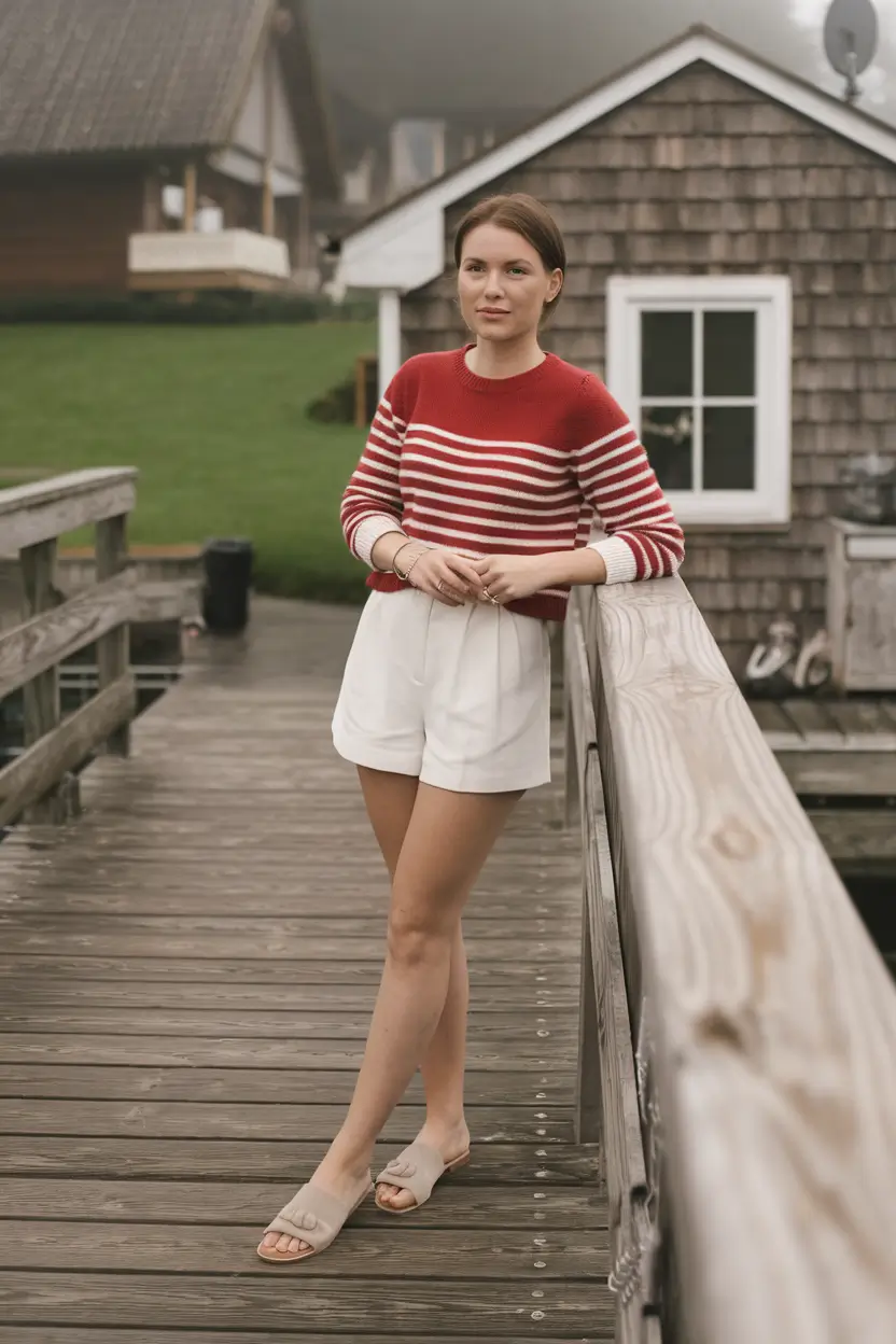 4th of July 2025 Outfits That Sparkle - Striped Sweater Simplicity Meets Coastal Chic