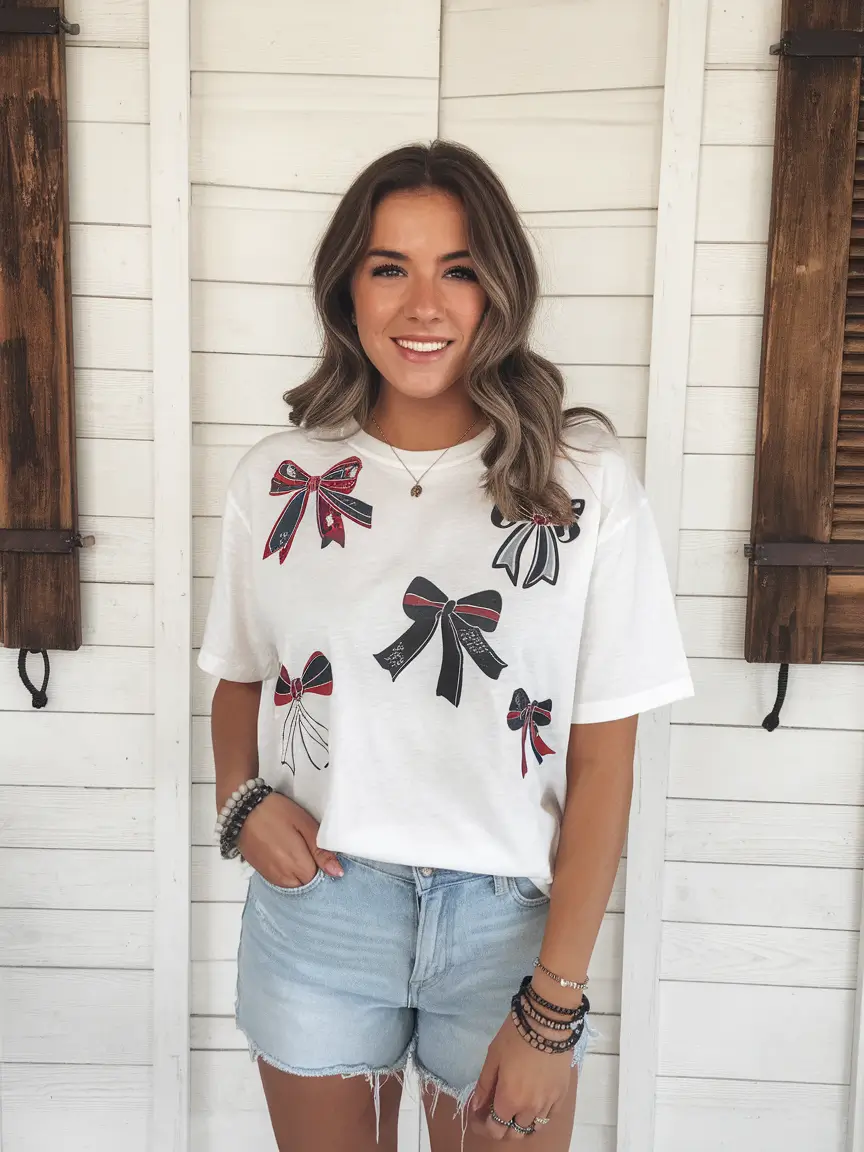 4th of July 2025 Outfits That Sparkle - Whimsical Bows and Soft Femininity