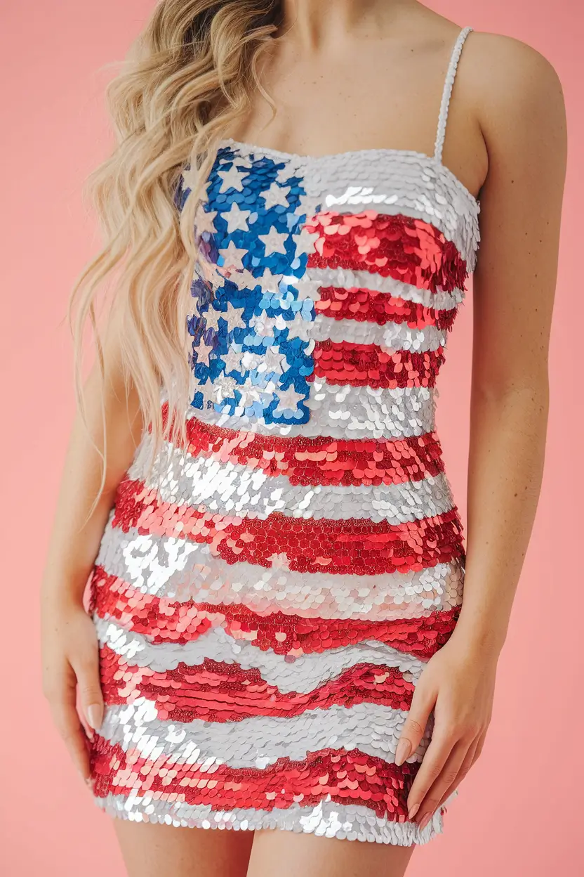 4th of july dresses ideas 2025-Sequins, Sparkle, and Star-Spangled Sass