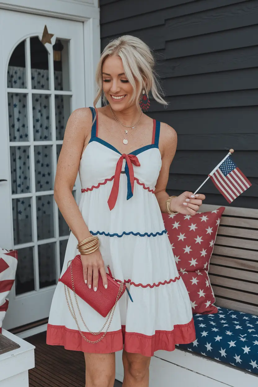 4th of july dresses ideas 2025-Retro Ribbons and Picnic Whimsy